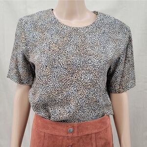 City Girl 80s Leopard Print Blouse, Women's size 4
